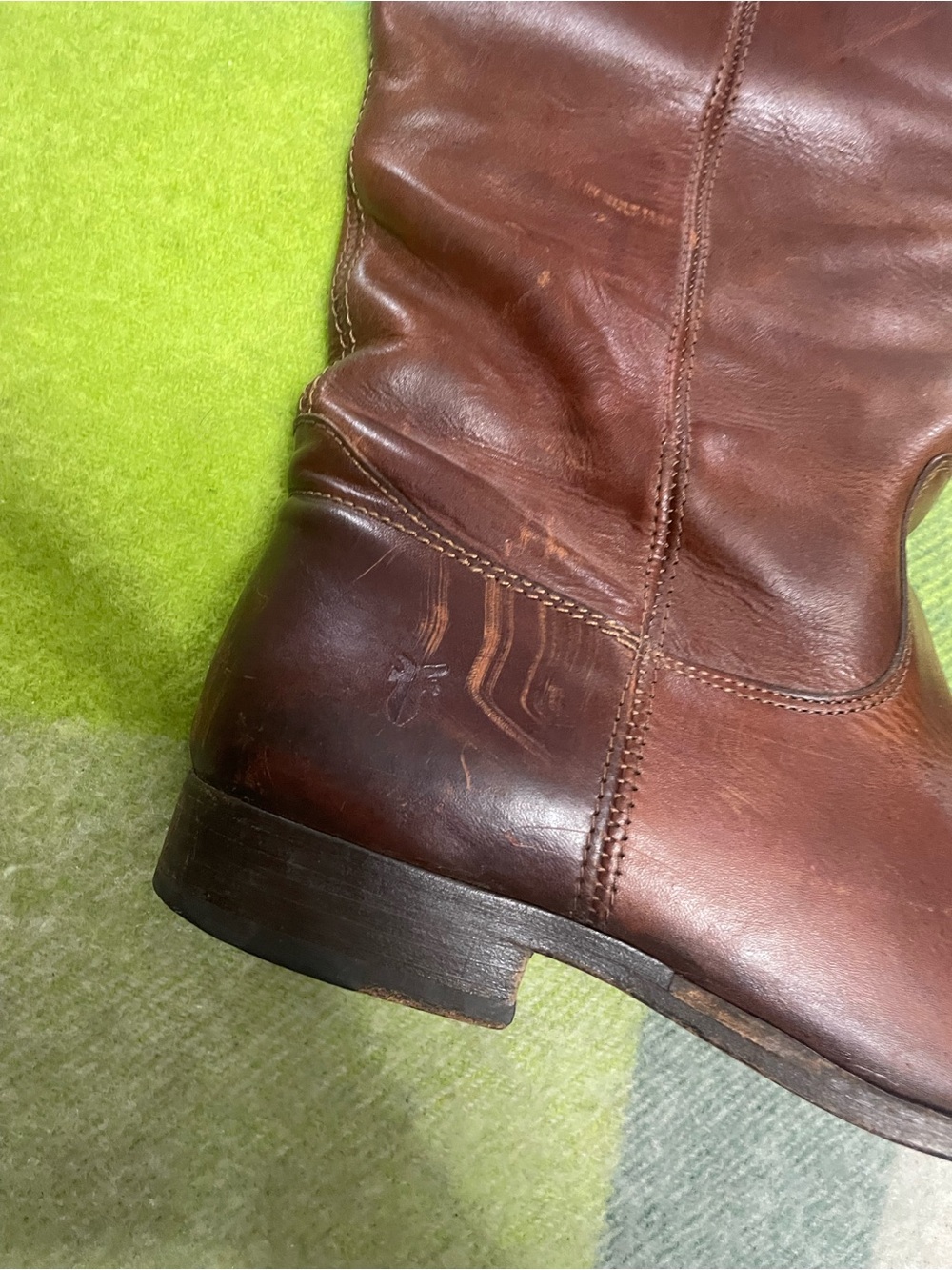 Frye Women’s Melissa Brown Leather Riding Western Heeled Boots - Picture 2 of 8